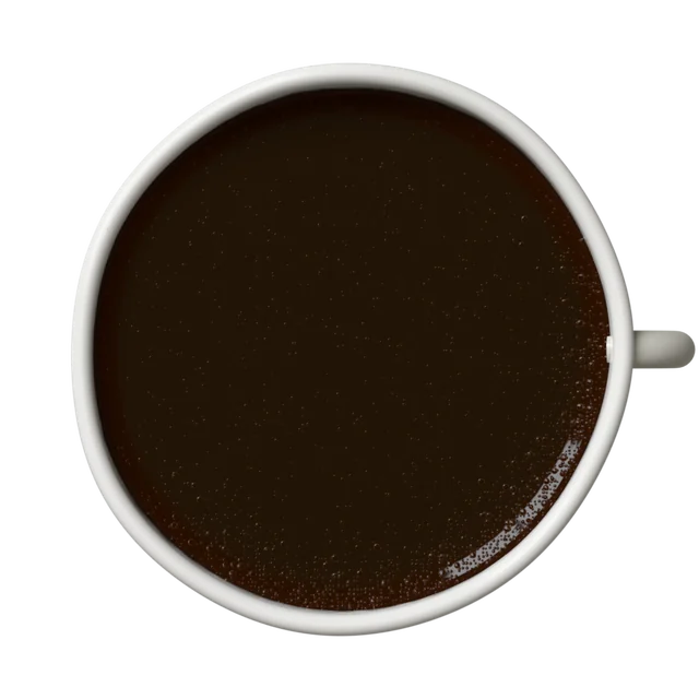 A white cup of black coffee, seen from above.