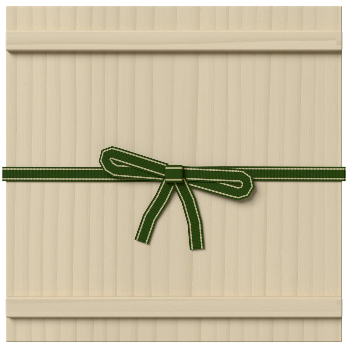 A pale paulownia box seen from above, tied with a green cord.